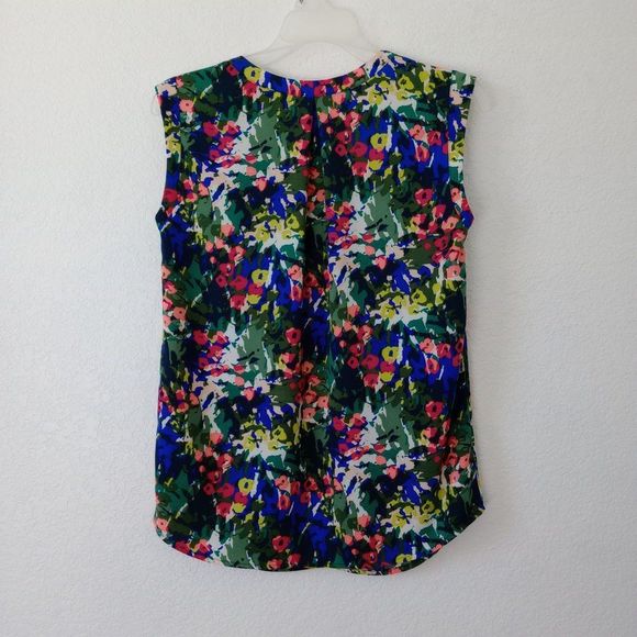 J.Crew Factory Women's Sleeveless Multicolor Floral Blouse size 00 - Picture 4 of 8